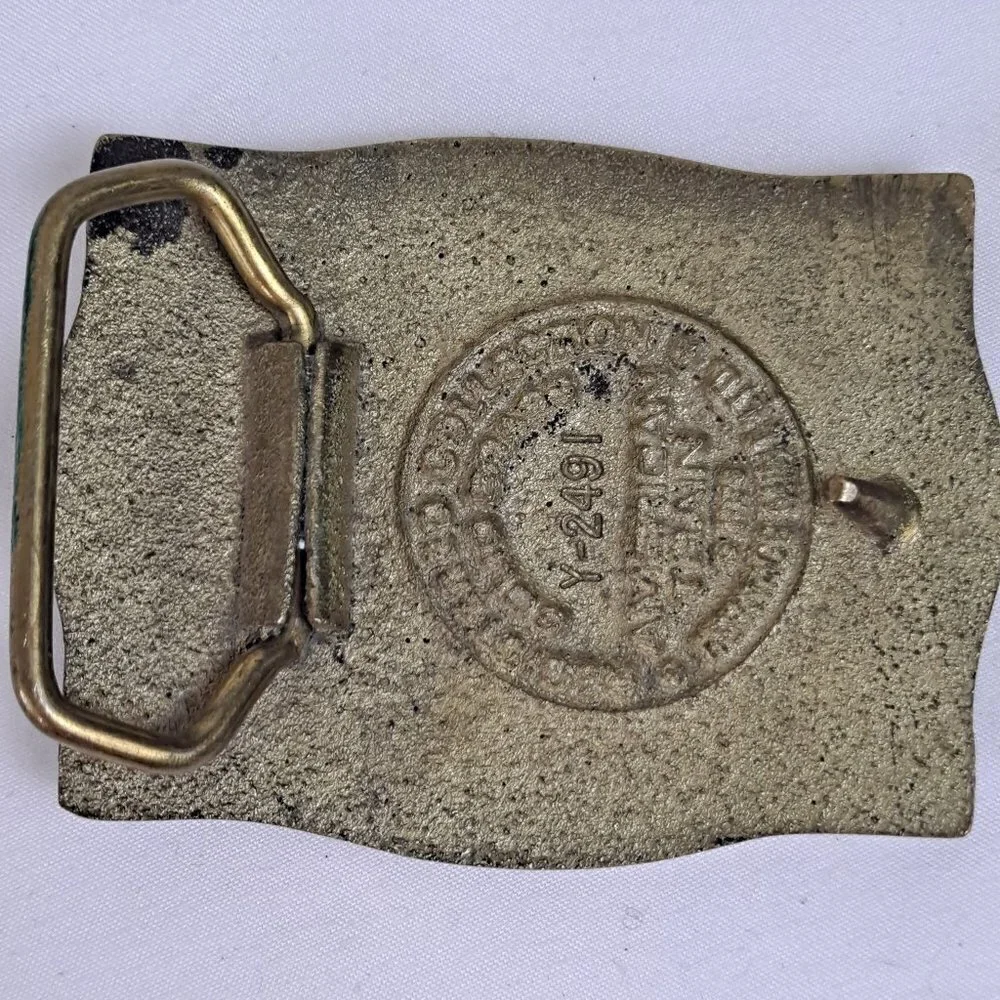 1977 Heritage Mint Registered Collection Steam Train Belt Buckle Solid Brass
